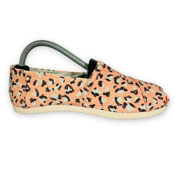 Toms Alpargata Slip-on Loafers Salmon Pebbled Leopard Print Women's 5 - Picture 7 of 11
